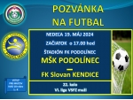 Pozvánka na futbal 19. máj 2024